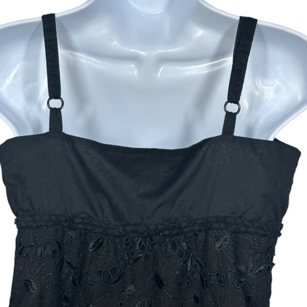 Old Navy Womens Babydoll Crochet Black Tank Top Size Small Y2K Cottage Boho NWOT - Picture 8 of 12